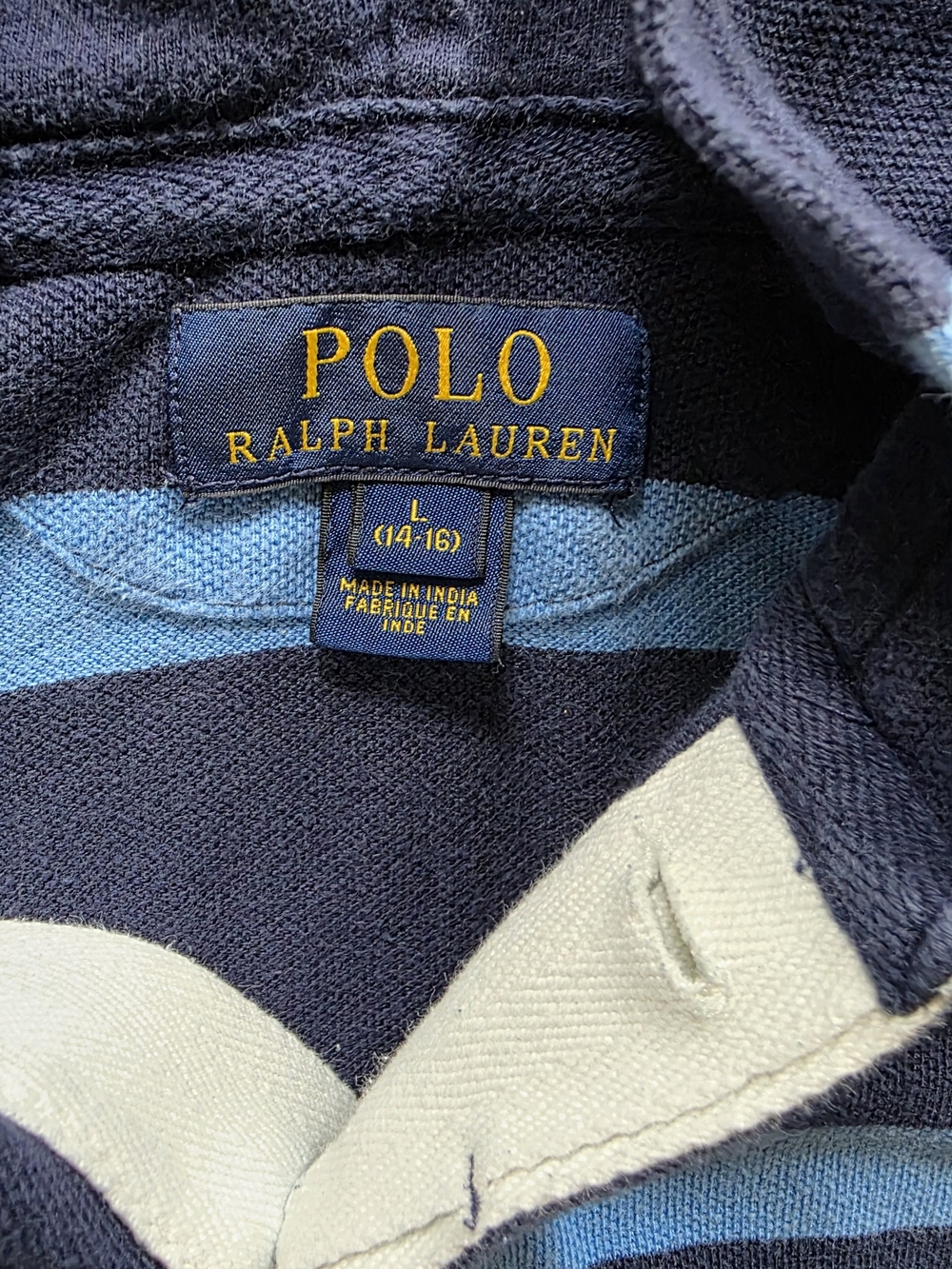 Polo by Ralph Lauren Navy and Light Blue Striped Kids Polo